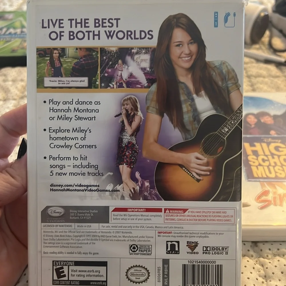 Wii games Hannah Montana and High School Musical